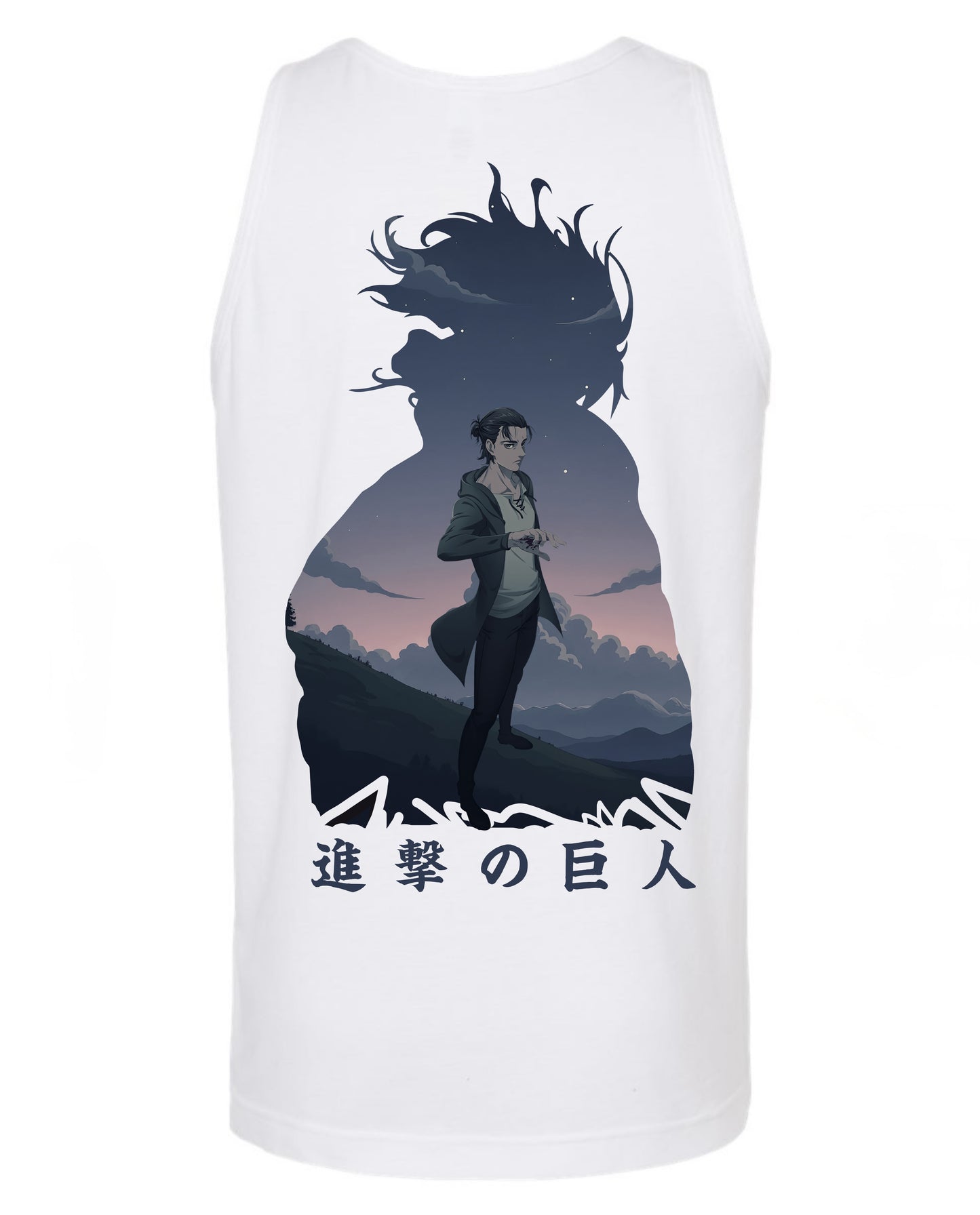 Eren Yeager 2 in 1 Tank Top - White