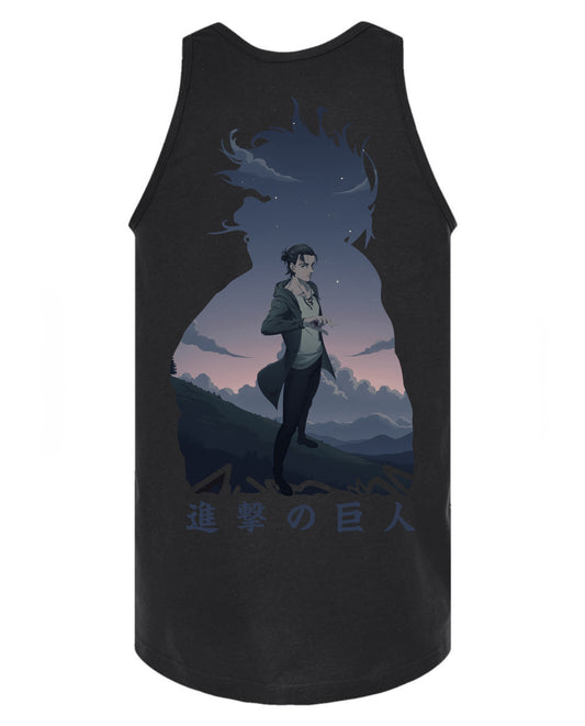 Eren Yeager 2 in 1 Tank Top - Black
