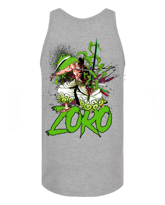 Zoro 3 sword style Tank Top - Grey