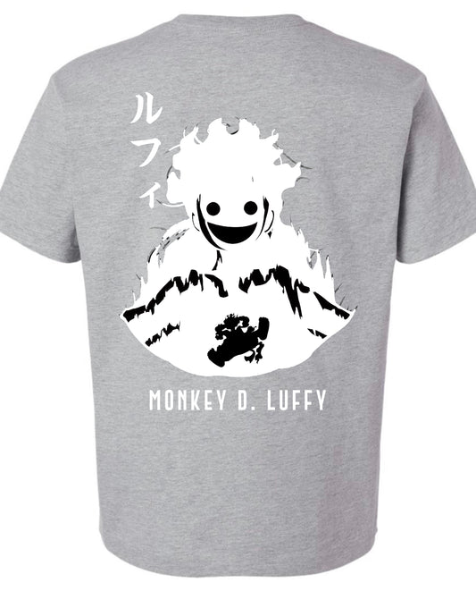 Luffy Sun god Nika inverted T-Shirt - Grey
