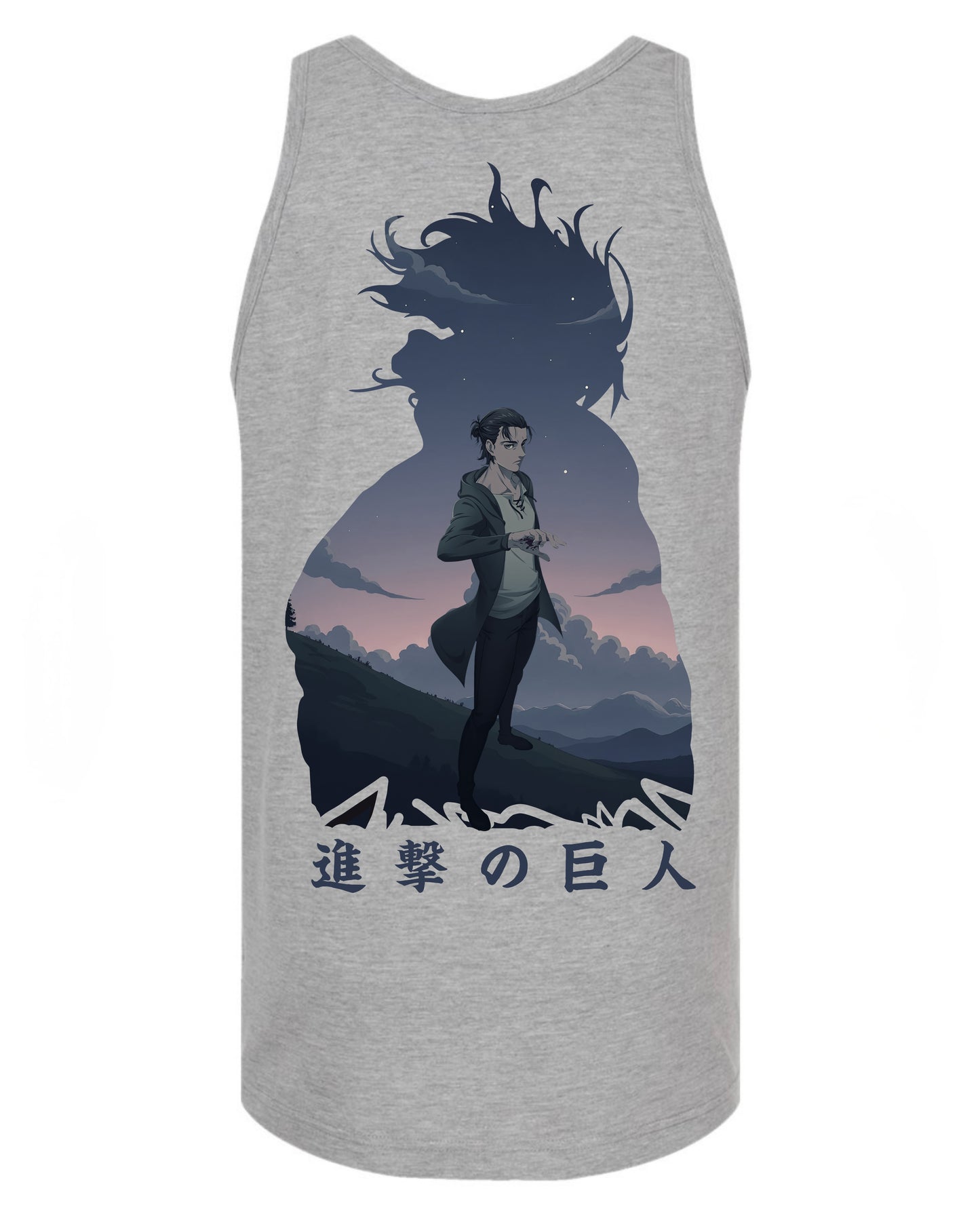 Eren Yeager 2 in 1 Tank Top - Grey